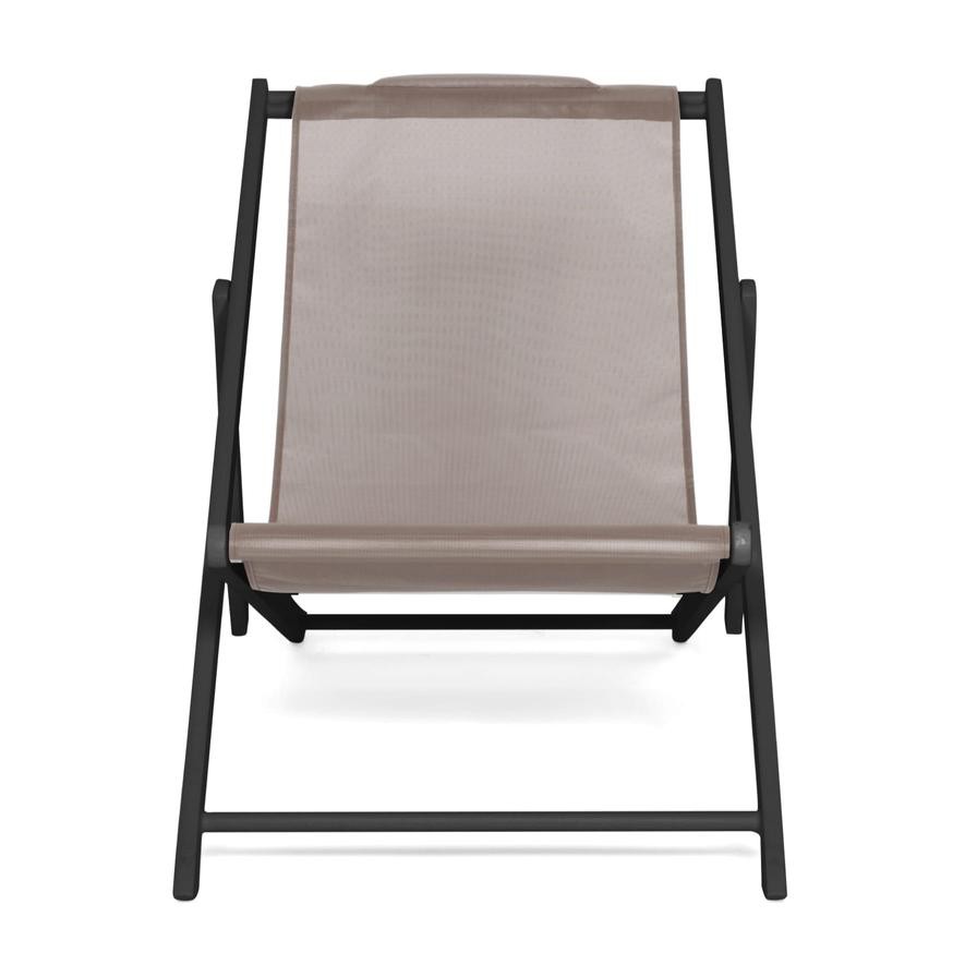 La Chaise Aluminum Outdoor Chair Maiori (140 x 60 x 85 cm, Black & Taupe)