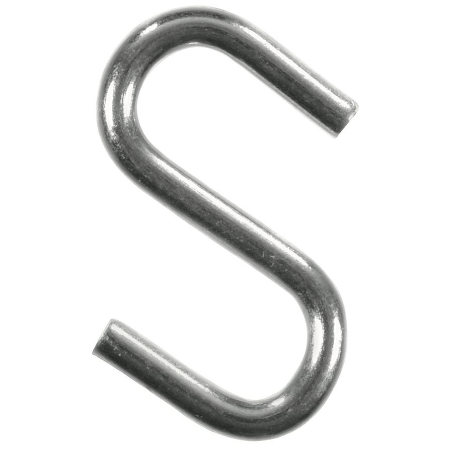 حزمة 8 خطاطيف إيس شكل حرف S فضية اللون من الفولاذ المطلي بالزنك (1.9 سم، 8 قطع، صغير)