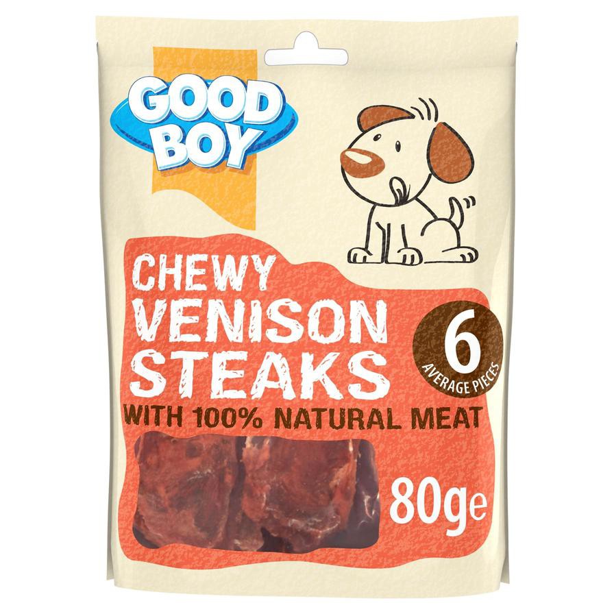 Armitage Good Boy Chewy Venison Steaks Dog Treat (Adult Dogs, 80 g)