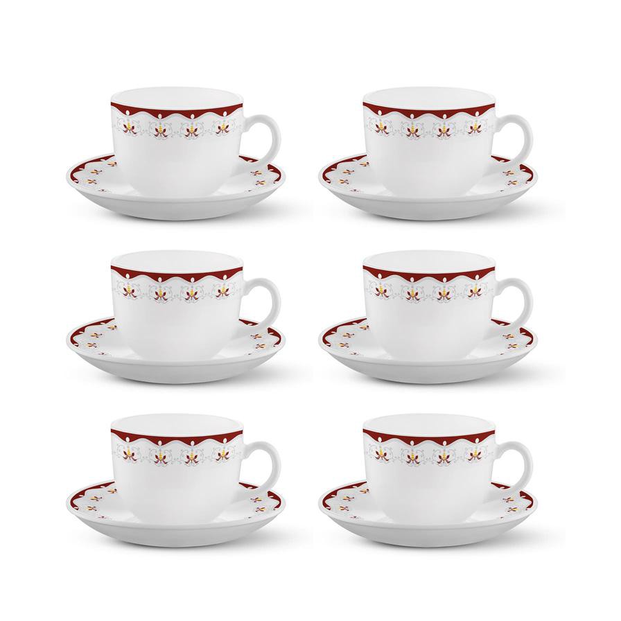 Larah Plano Royal Cup & Saucer Set (12 Pc.)