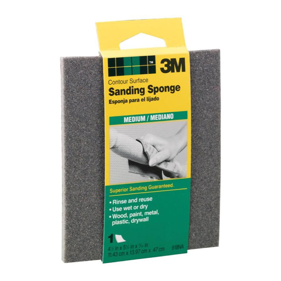 3M Contour Surface Sanding Sponge, Medium Grit (11.43 x 13.97 x 0. 47 cm)