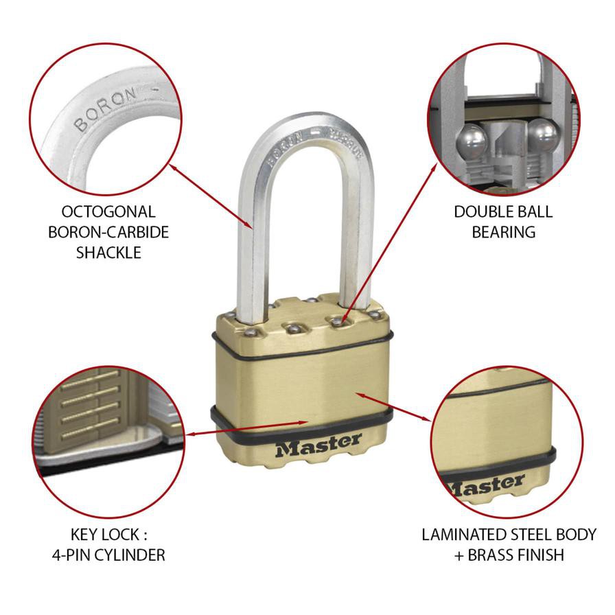 Master Lock Laminated Steel Heavy Duty Padlock W/Keys (10.4 x 5.2 x 3.1 cm)