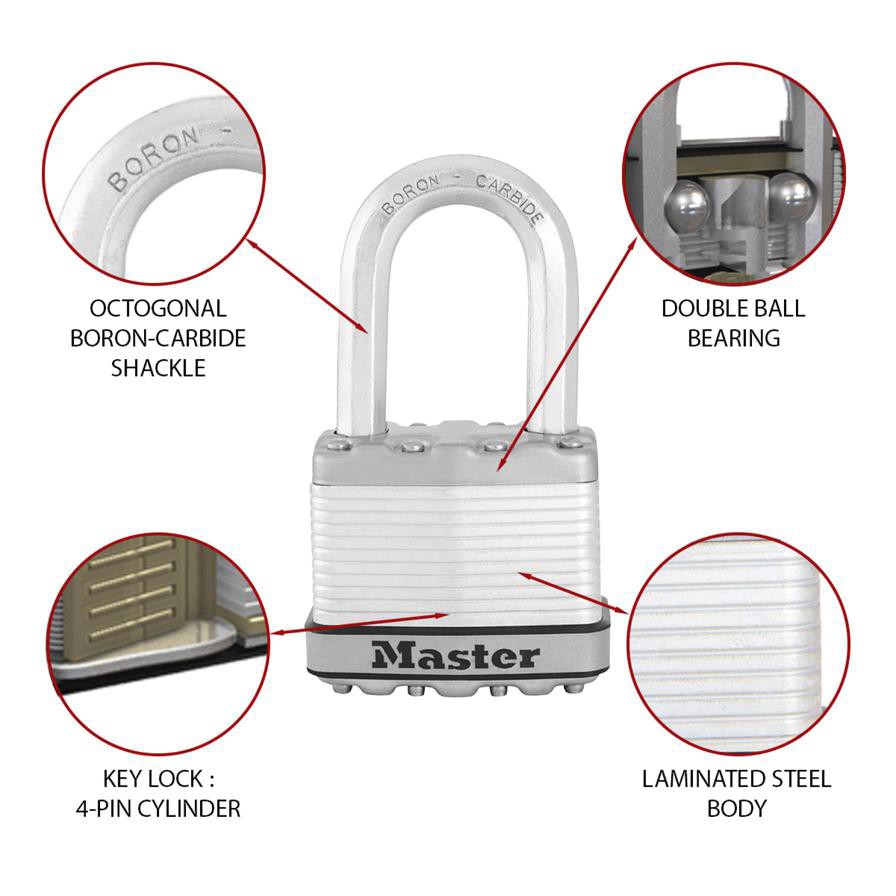 Master Lock Laminated Steel Heavy Duty Padlock W/Keys (9.1 x 5.2 x 3.1 cm)