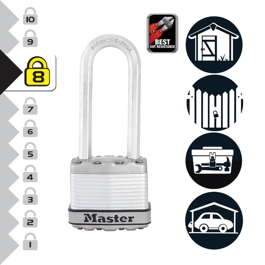 Master Lock Laminated Steel Heavy Duty Padlock W/Keys (11.2 x 4.5 x 2.7 cm)