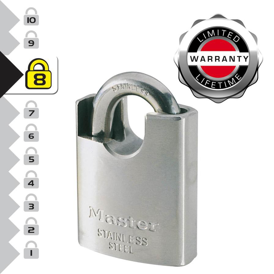 Master Lock Stainless Steel Marine Padlock W/Keys (9 x 5 x 2.3 cm)