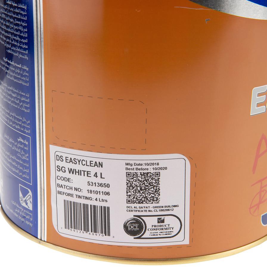 Dulux EasyClean Semi Gloss Paint (4 L, White)