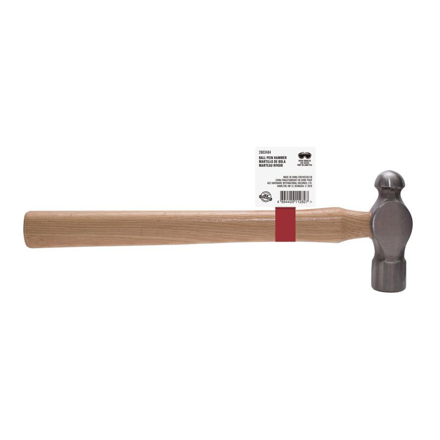 Ace Steel Ball Pein Hammer W/Hickory Handle (453.5 g)