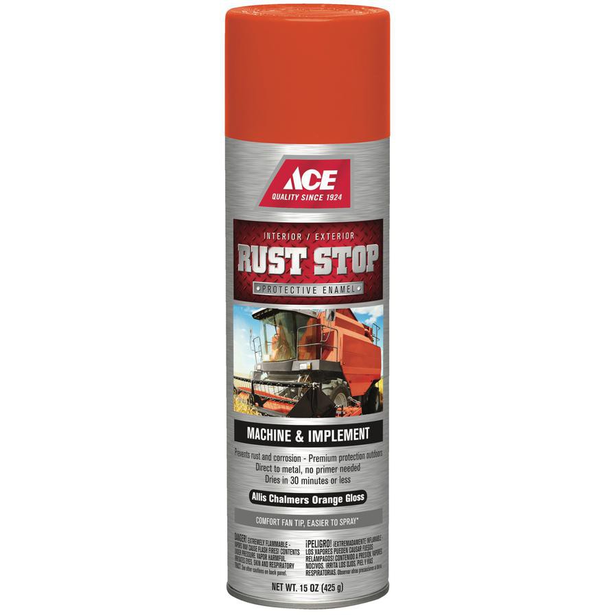 Ace Rust Stop Protective Enamel Spray Paint (425 g, Allis Chalmers Orange Gloss)