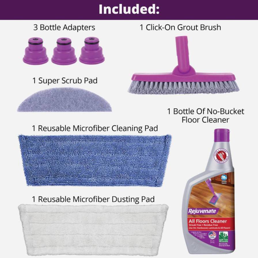 Rejuvenate Click N Clean Multi-Surface Spray Mop System (8 pcs)