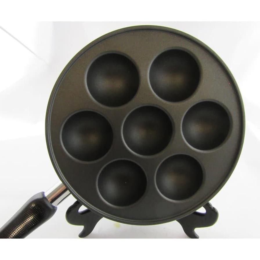 Nordic Ebelskiver Filled Pancake Pan (5.4 x 5.4 x 2.5 cm, Black)