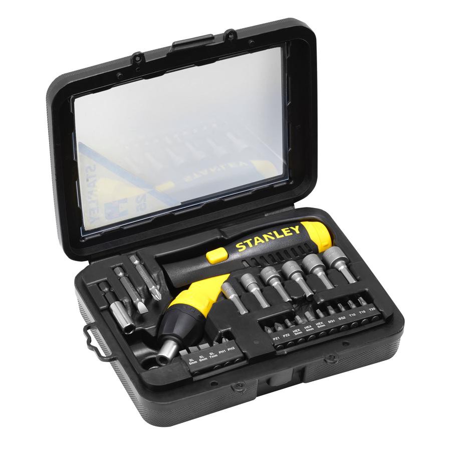 Stanley Pistol Grip Ratchet Screwdriver Set (22 pcs)