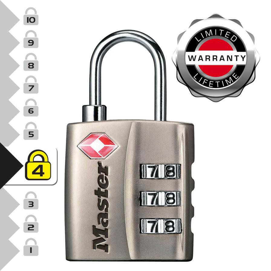 Master Lock Metal TSA Accepted Combination Padlock (5.5 x 3 x 2.6 cm)