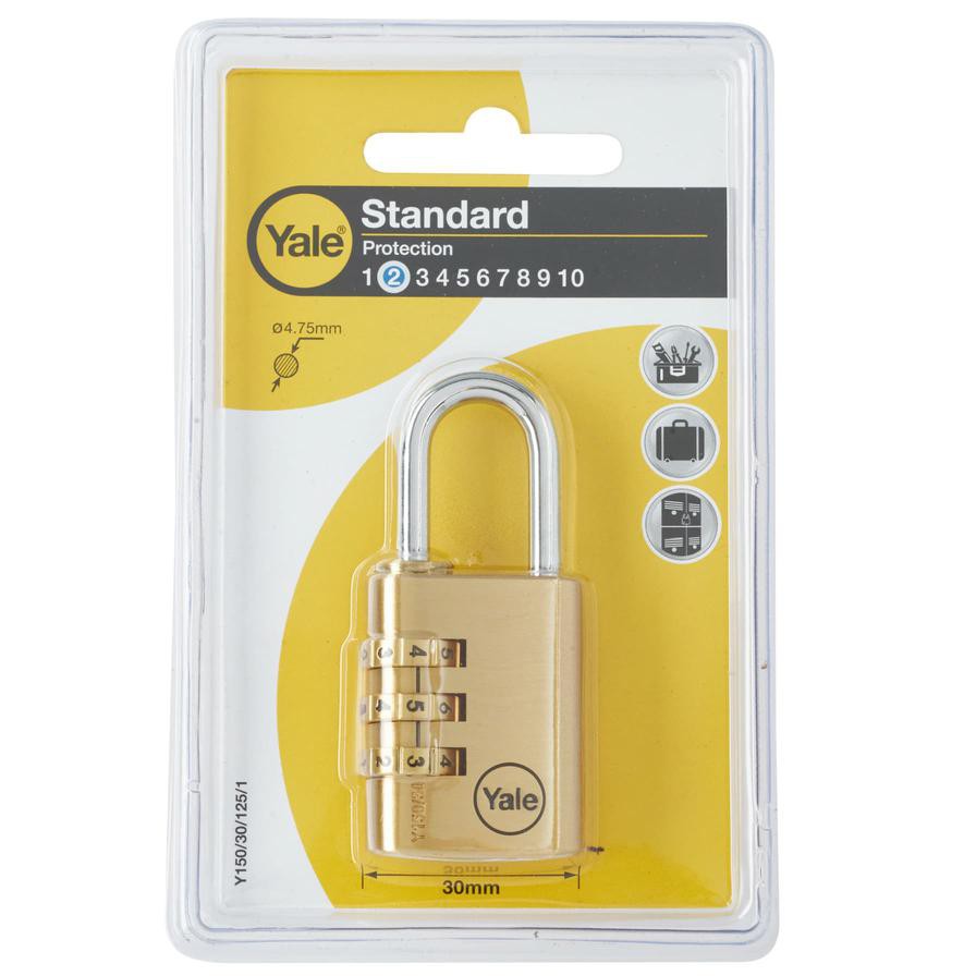 Yale Brass Combination Padlock (3 cm)