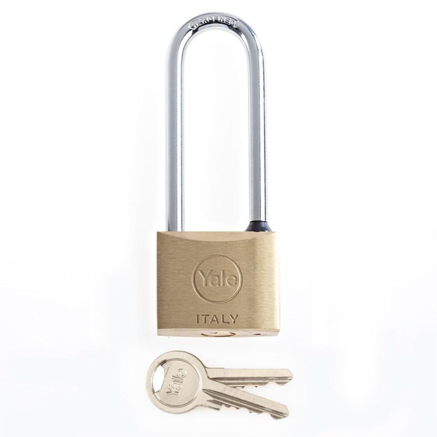 Yale Long Shackle Brass Padlock (4 cm)