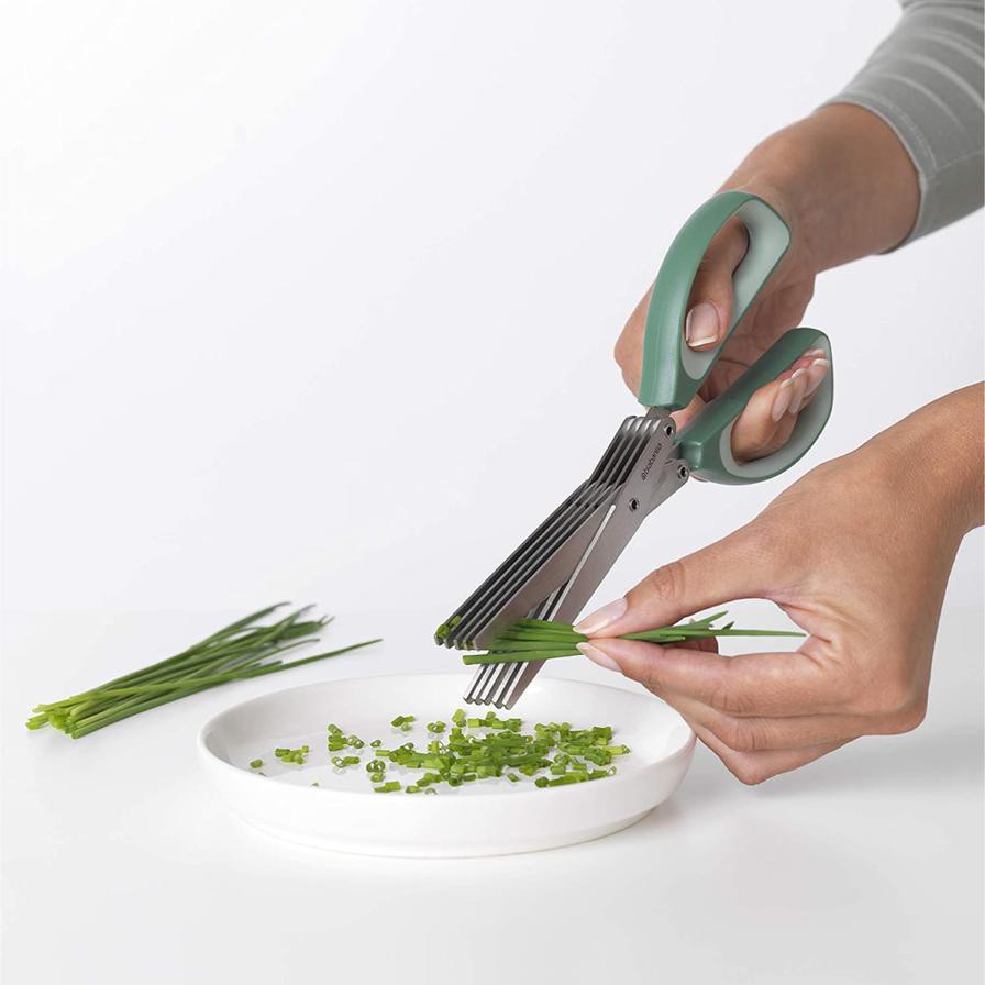 Brabantia Tasty+ Stainless Steel Herb Scissors W/Cleaning Tool (1.9 x 7.9 x 22.2 cm)