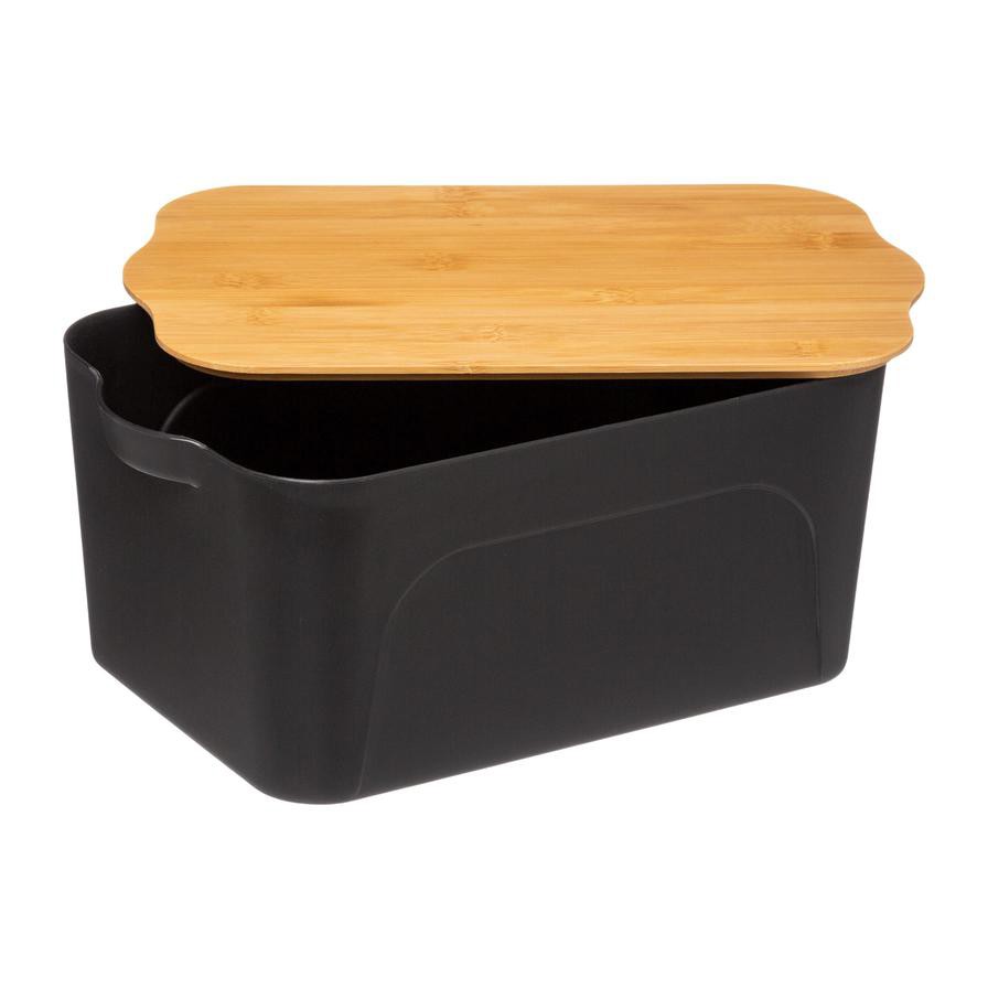 5five Plastic Storage Box W/Bamboo Lid (6.5 L)