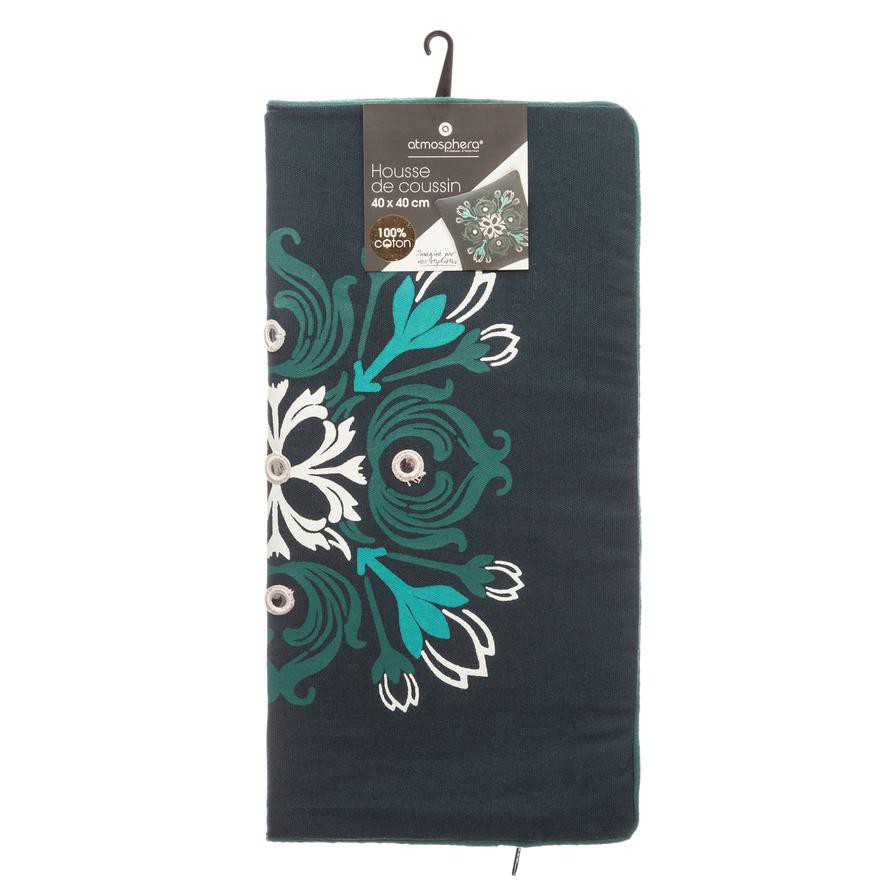 غطاء وسادة قطن برسومات أزهار عاكسة أتموسفيرا (40 × 40 سم)