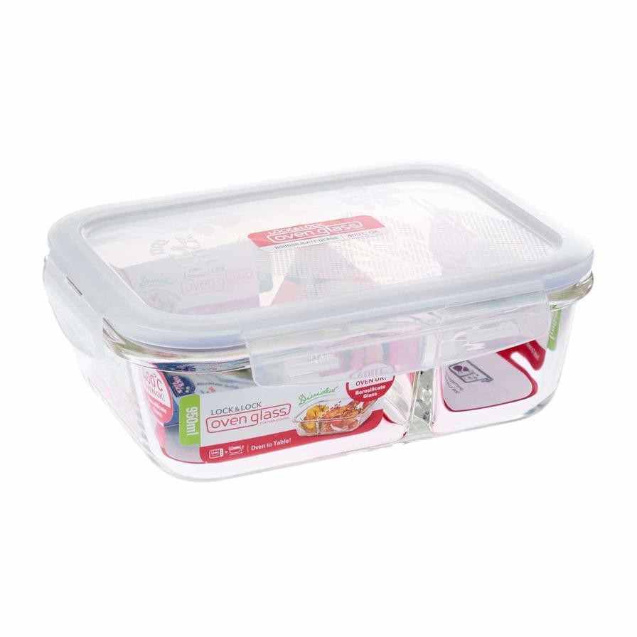 Lock & Lock Glass Container W/Divider (950 ml)