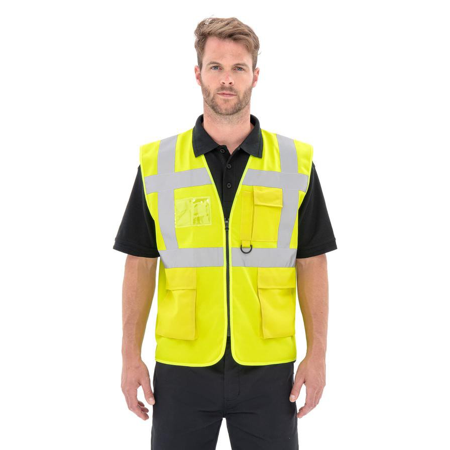 High Vis Polyester Multi Pocket Vest (S/M)