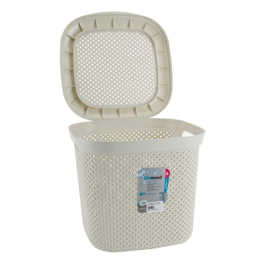 Hobby Life Plastic Diamond Organiser Basket W/Lid (15 L, 31 x 31 x 27.5 cm)