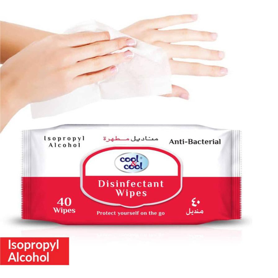 Cool & Cool Disinfectant Anti Bacterial Wipes Twin Pack