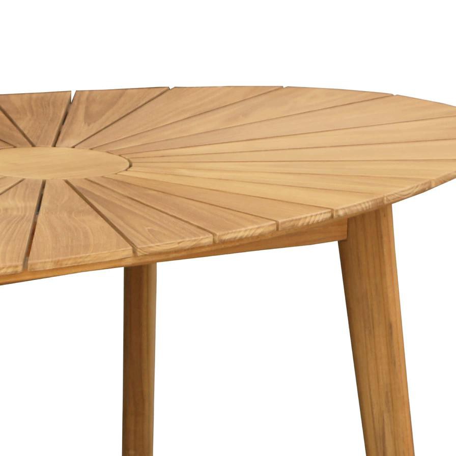 طاولة سفرة اسكندنافية بيضوية خشب ساج، LV39-TA1000 (90 × 180 × 73 سم)