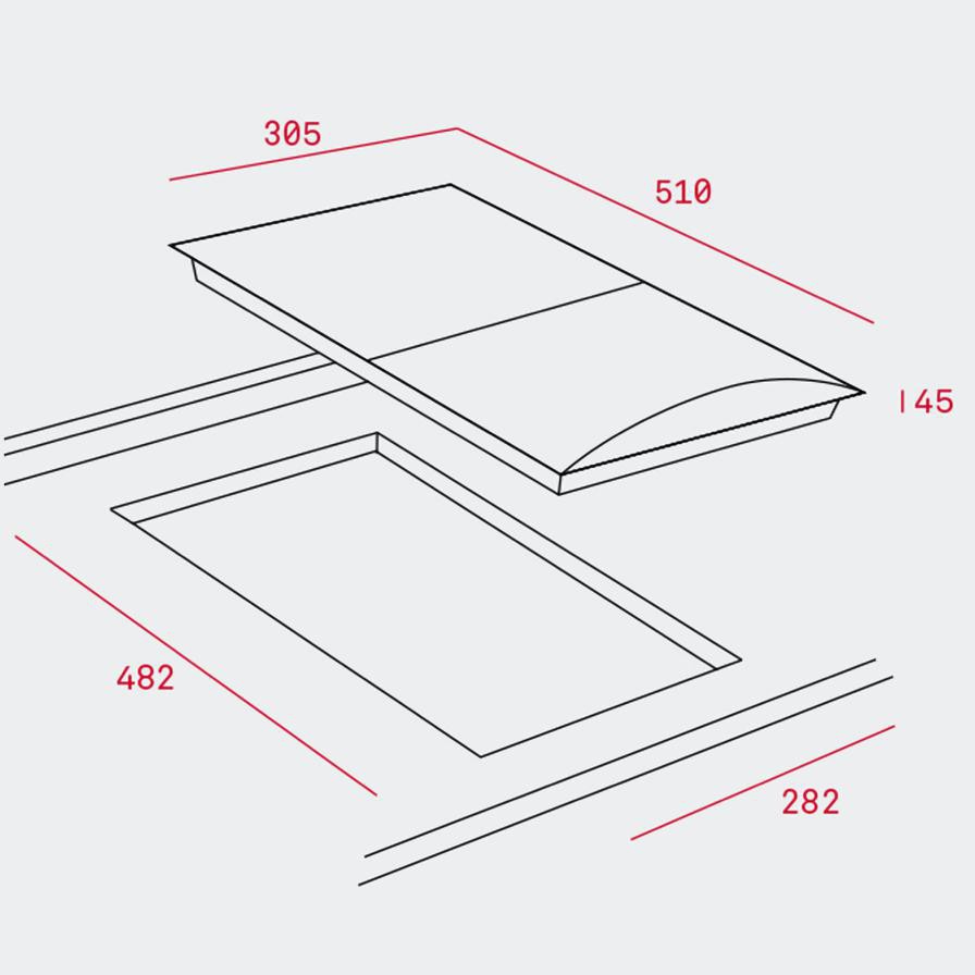 Teka Built-In 2 Zones Ceramic Hob, EFX 30.1 2H (4 x 30.5 x 51 cm)