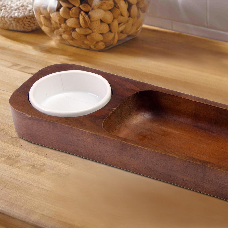 Billi Wooden Chip & Salsa Serving Tray