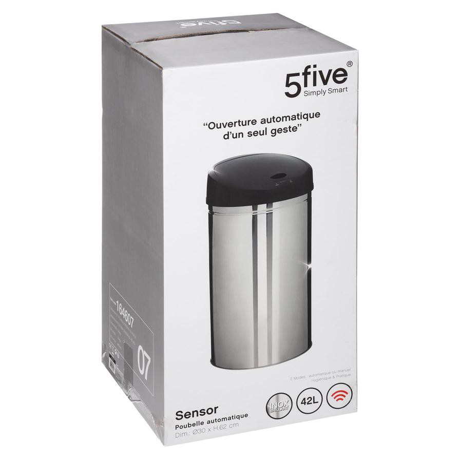 5five Stainless Steel Sensor Dustbin (42 L)