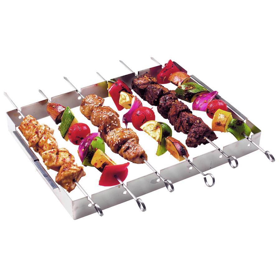 Grillpro Stainless Steel Shish Kebab Set (5 x 40.1 x 15.2 cm, Silver)
