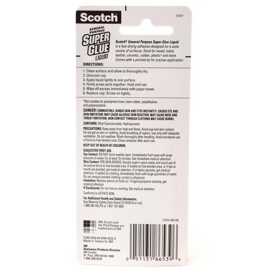 3M Scotch General Purpose Liquid Super Glue W/Precision Applicator (5.3 ml)