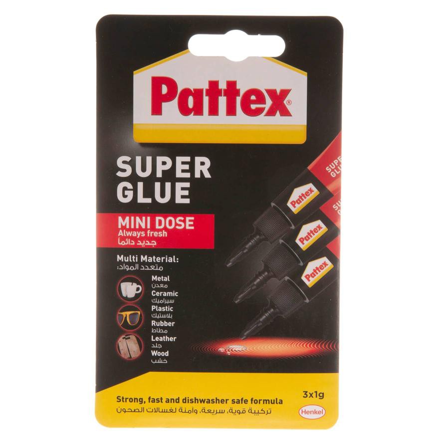 Pattex Super Glue Mini Dose Pack (1 g, 3 Pc.)