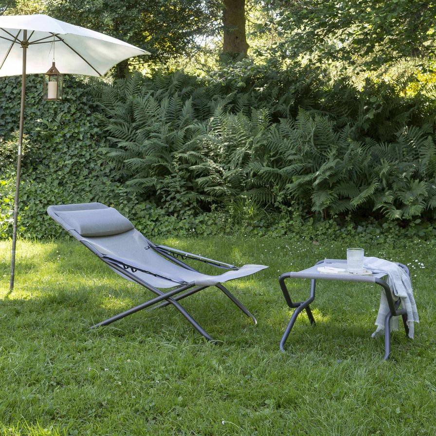 Transabed Steel Deck Chair Lafuma Mobilier (93 x 67 x 88 cm, Titane & Terra)