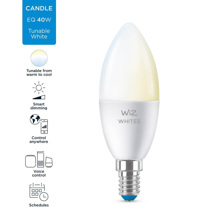 Wiz Wi-Fi C37 E14 LED Candle Bulb (White, 3 Pc. Bundle)