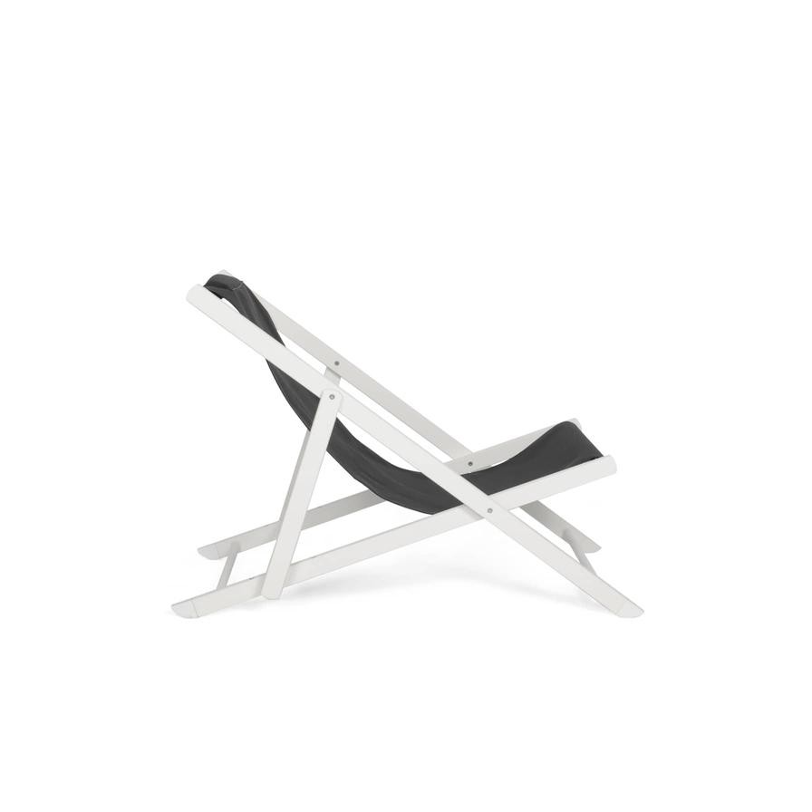 كرسي ألومنيوم خارجي لا شيز مايوري (أبيض وأسود، 140 × 60 × 85 سم)