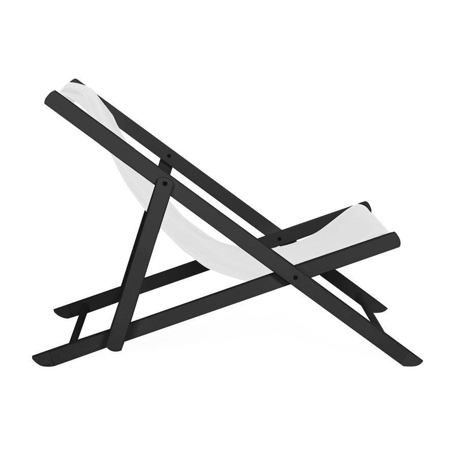 La Chaise Aluminum Outdoor Chair Maiori (140 x 60 x 85 cm, Black & White)