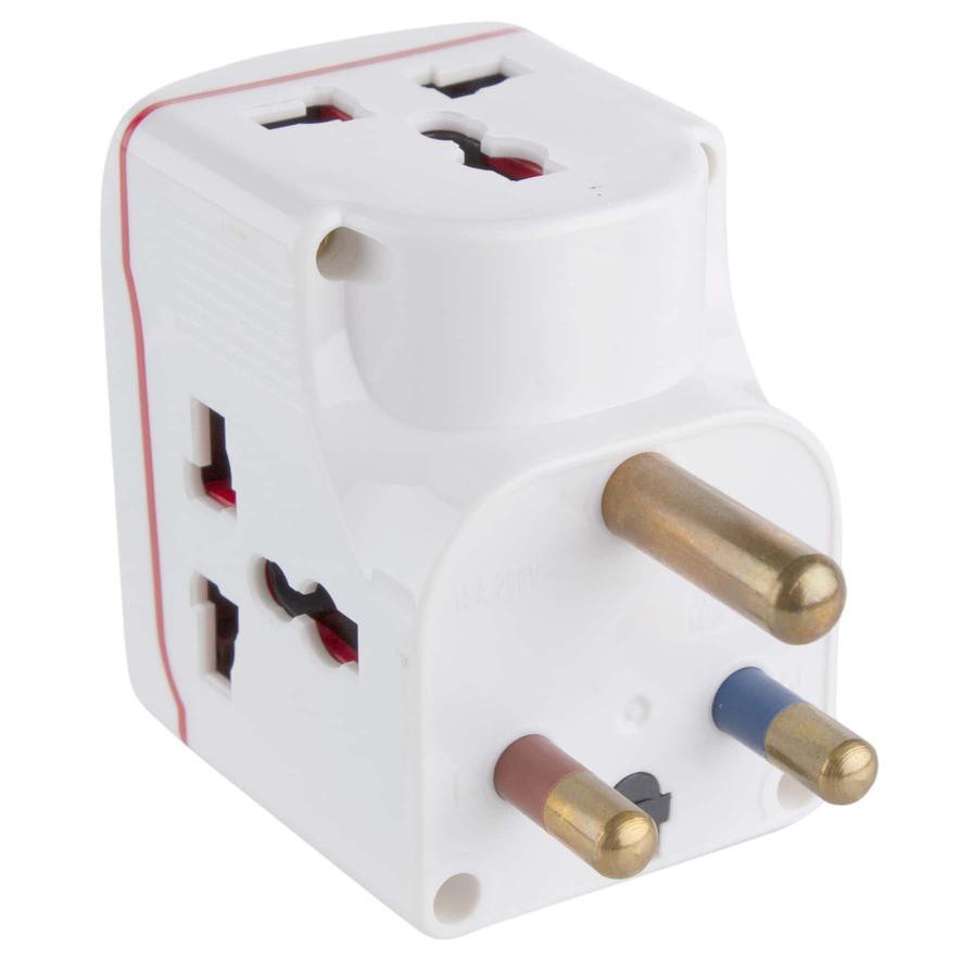 Oshtraco 3-Way Universal Adaptor Plug W/ Individual Switch (15 Amp)