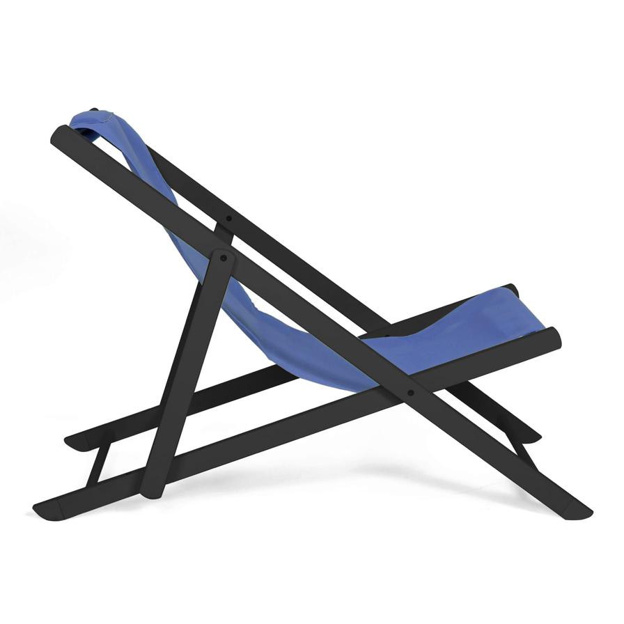 La Chaise Aluminum Outdoor Chair Maiori (140 x 60 x 85 cm, Black & Navy)