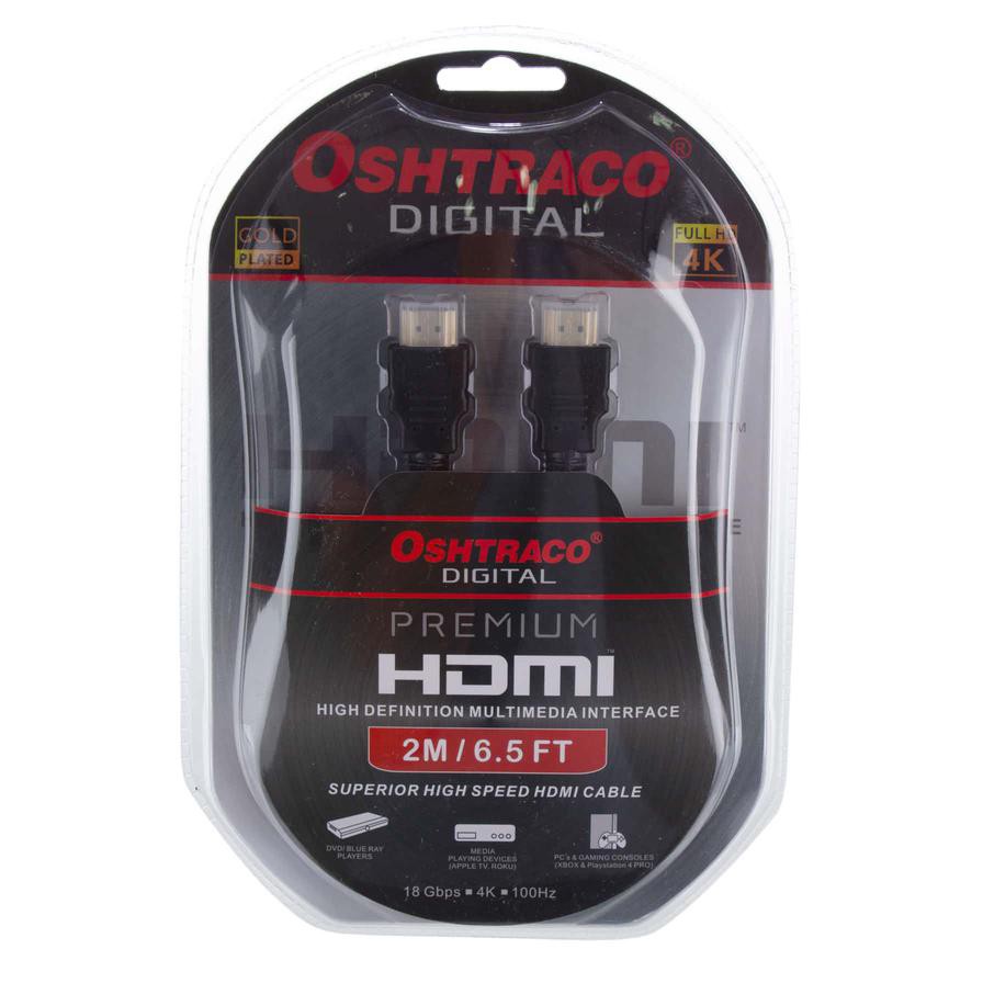 Oshtraco HDMI Male to HDMI Male Cable (2 m)