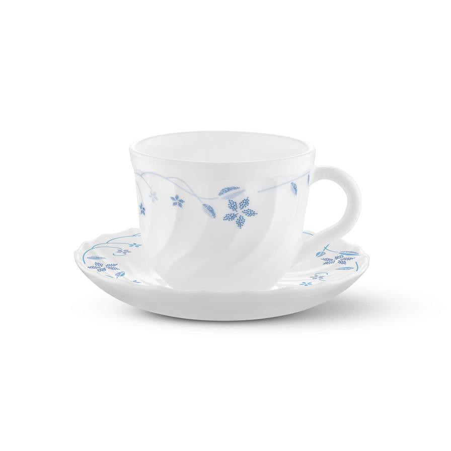 Larah Fluted Floral Cup & Saucer Set (12 Pc.)