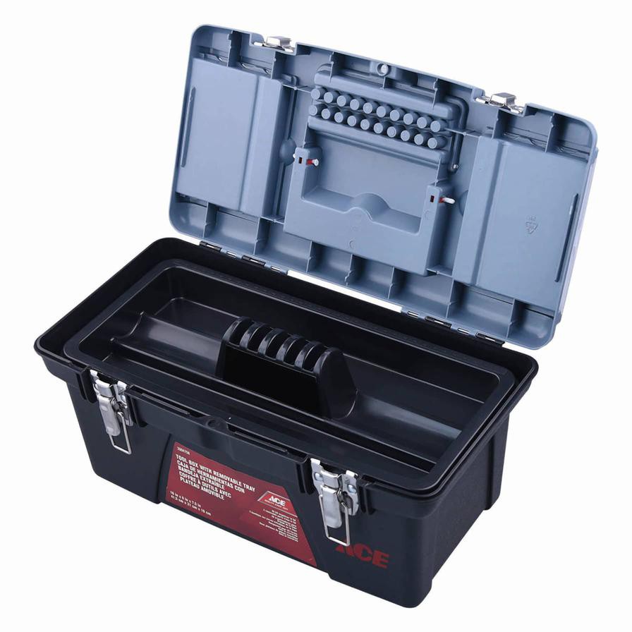 Ace Plastic Tool Box W/Removable Parts Tray (41.5 cm)