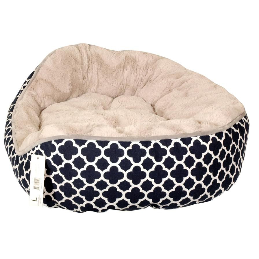 Les Filous Blue Oval Basket Pet Bed (Large, 81 x 60 x 22 cm)