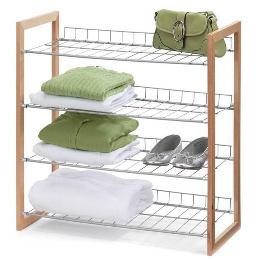 Honey-Can-Do 4-Tier Wood & Metal Storage Shelf