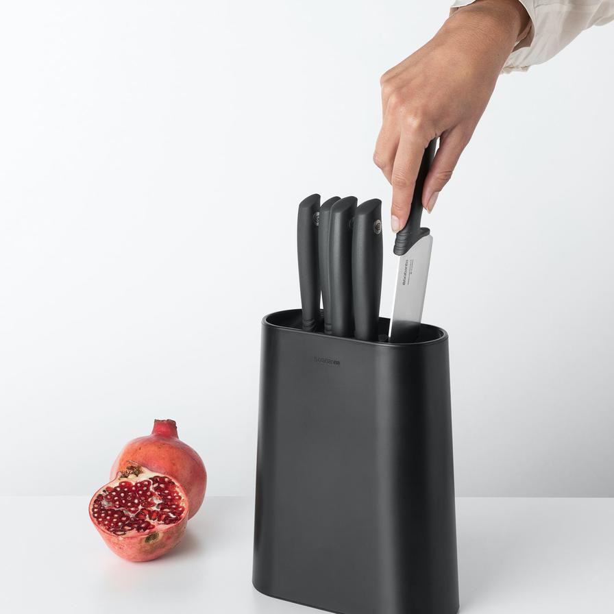 Brabantia Tasty+ Knife Block Plus Knives (8.9 x 18.9 x 33.5 cm)