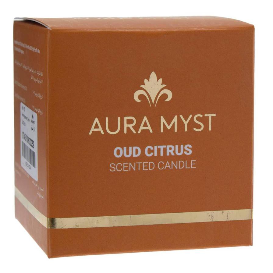 Aura Myst Glass Jar Candle W/Lid (128 g, Oud Citrus)