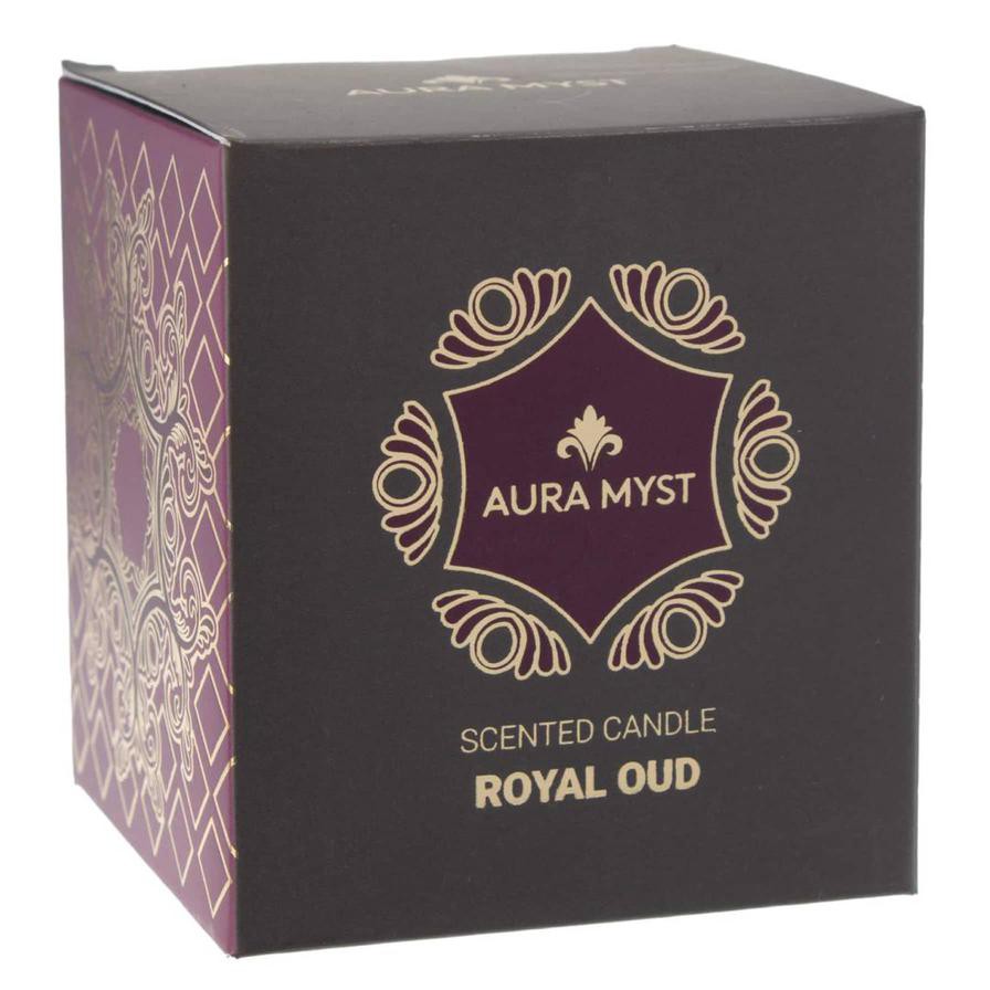 Aura Myst Glass Jar Candle W/ Lid (198 g, Royal Oud)