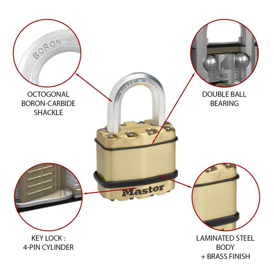 Master Lock Laminated Steel Heavy Duty Padlock W/Keys (7.8 x 5.2 x 3.1 cm)