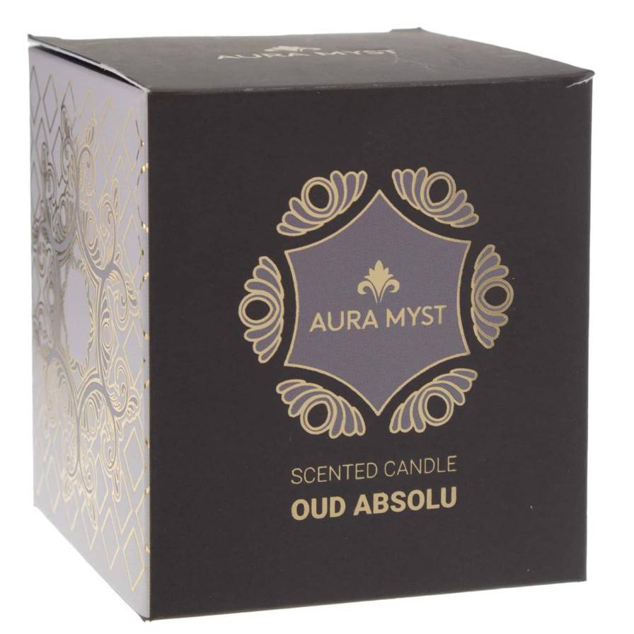 Aura Myst Glass Jar Candle W/ Lid (198 g, Oud Absolu)