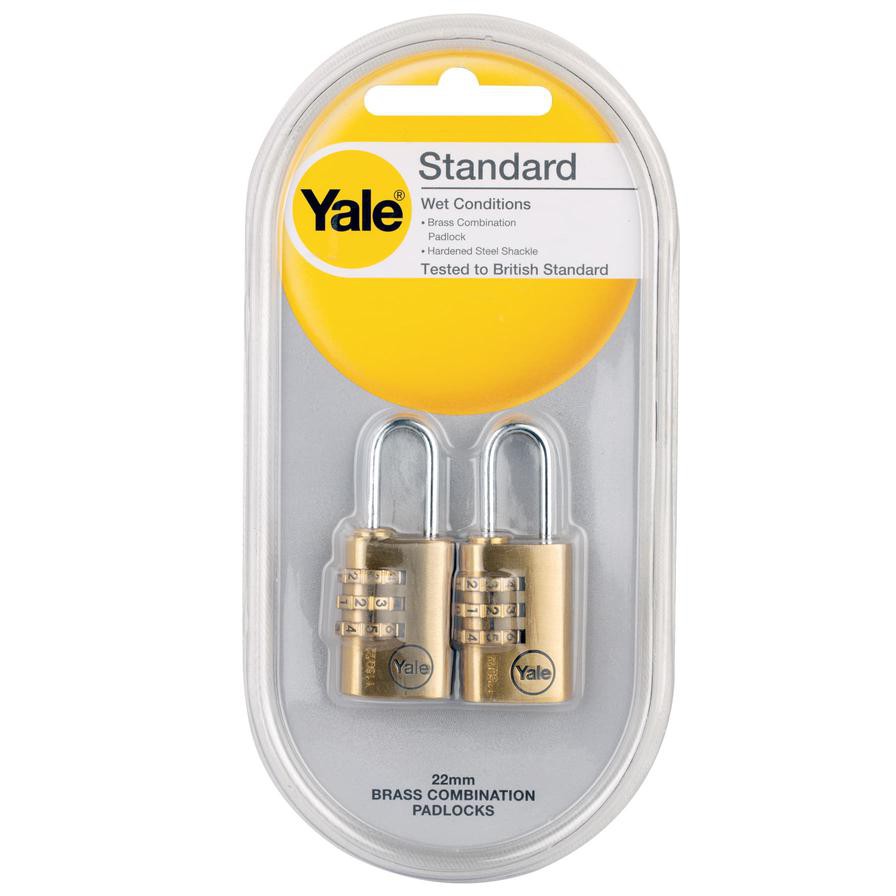 Yale Brass Combination Padlocks (2.2 cm, 2 pcs)