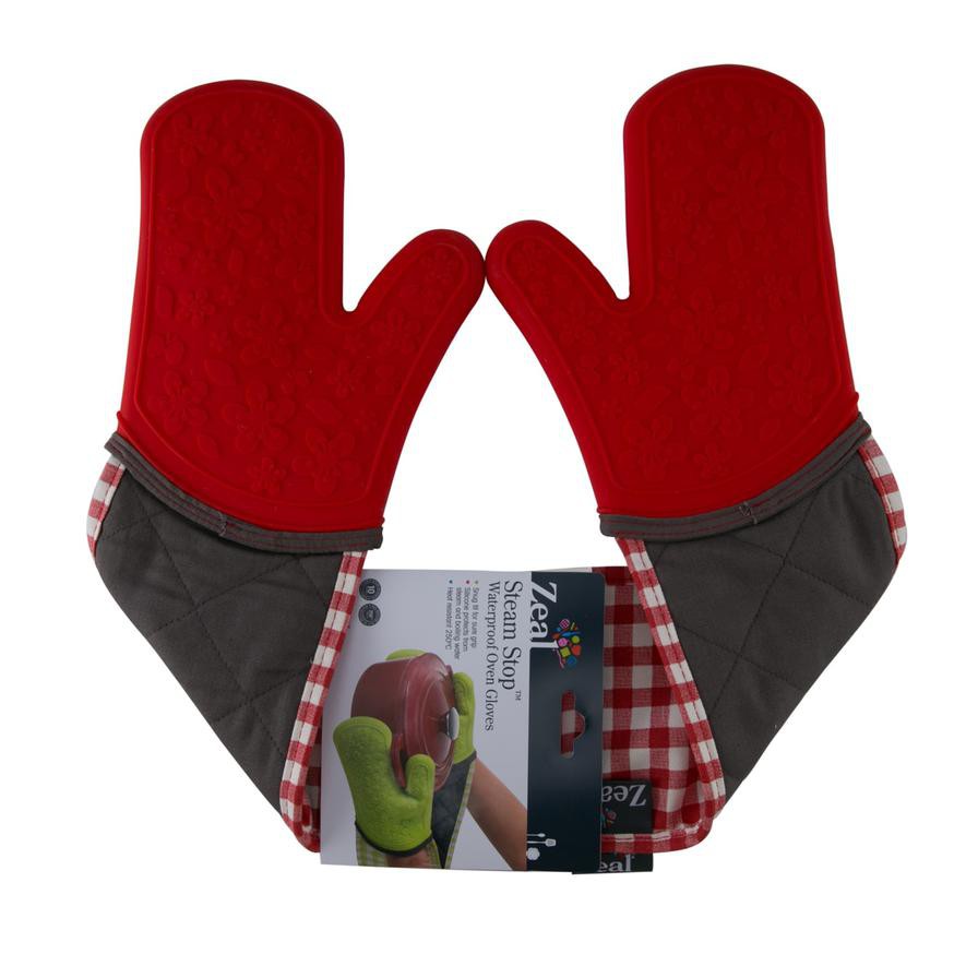 Zeal Gingham Double Oven Gloves